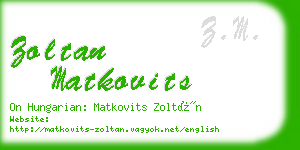 zoltan matkovits business card